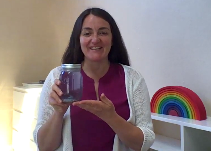 woman with jar